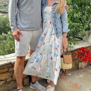 Abercrombie Emerson Poplin Puff Sleeve Midi dress